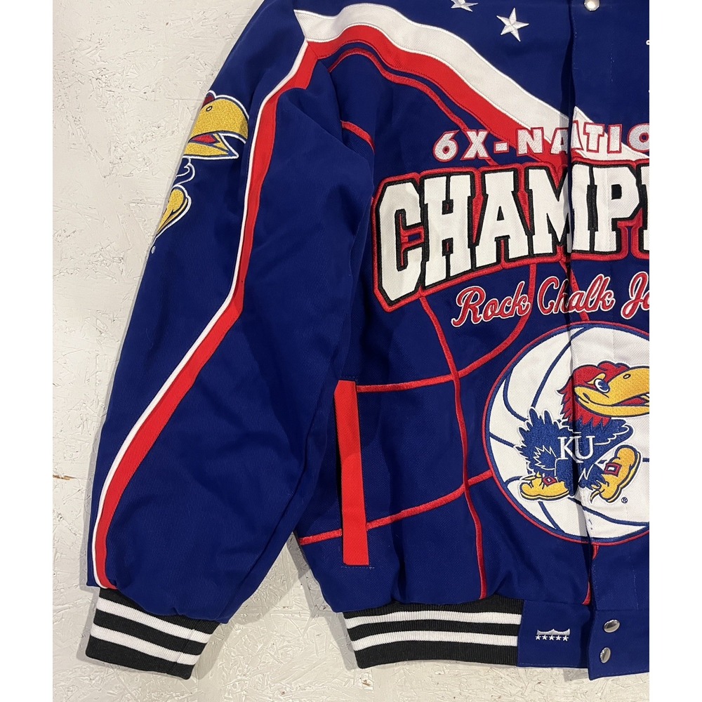 Kansas Jayhawks 2022 National Champions Jacket Mens L Embroidered Basketball - Picture 3 of 11